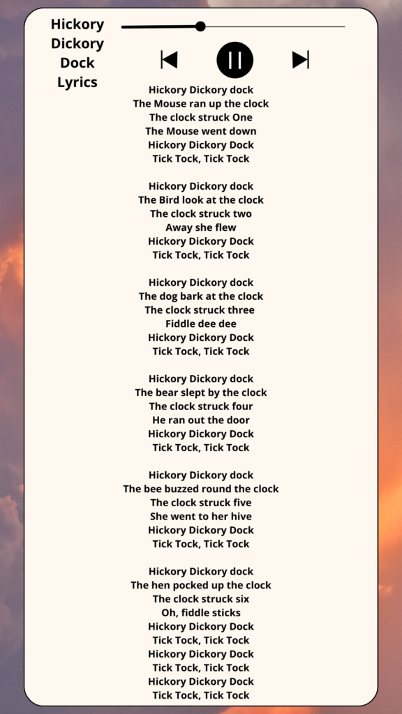 Hickory Dickory Dock Nursery Rhyme