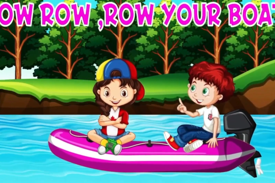 Row ROW ROW YOUR BOAT nursery rhyme